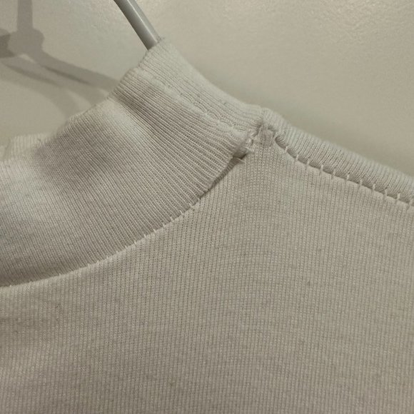 White Mock Neck Baby Tee - Picture 3 of 4